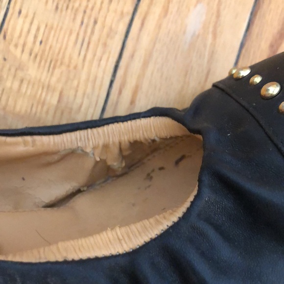 J Crew Ballet flats. Black leather with studs. - Picture 4 of 5